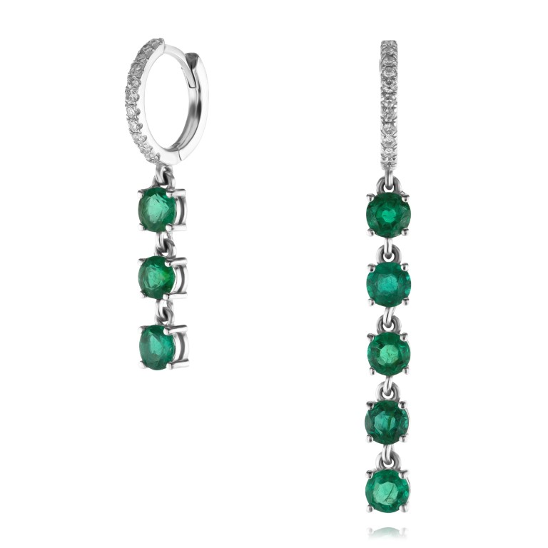 Single 5-Emerald Chandelier Earring