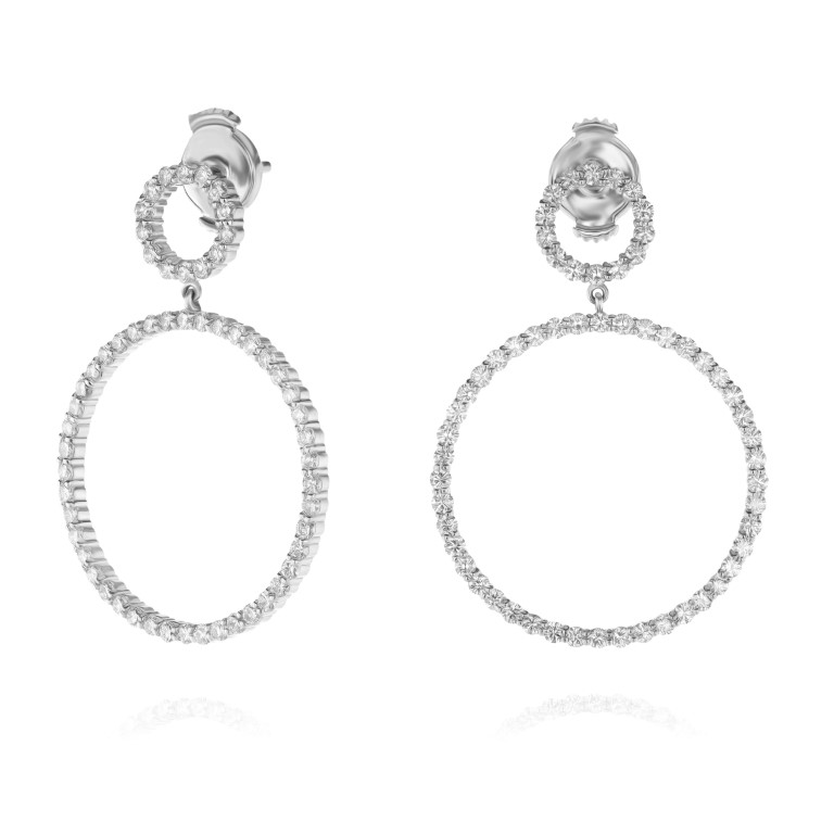 Double Hoop Diamond Earrings