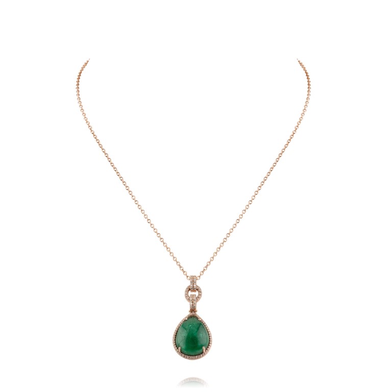 Green Emerald Drop Necklace