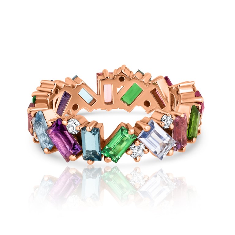 Colorful Mixed Gemstone Eternity Ring