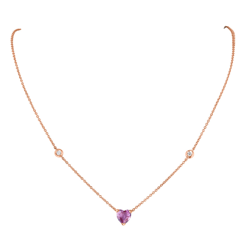 Heart-Shaped Sapphire Pendant Necklace