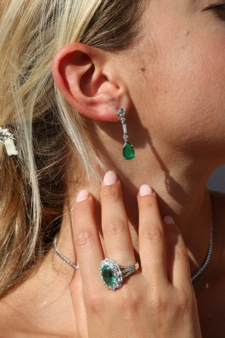 Green Emerald Earrings