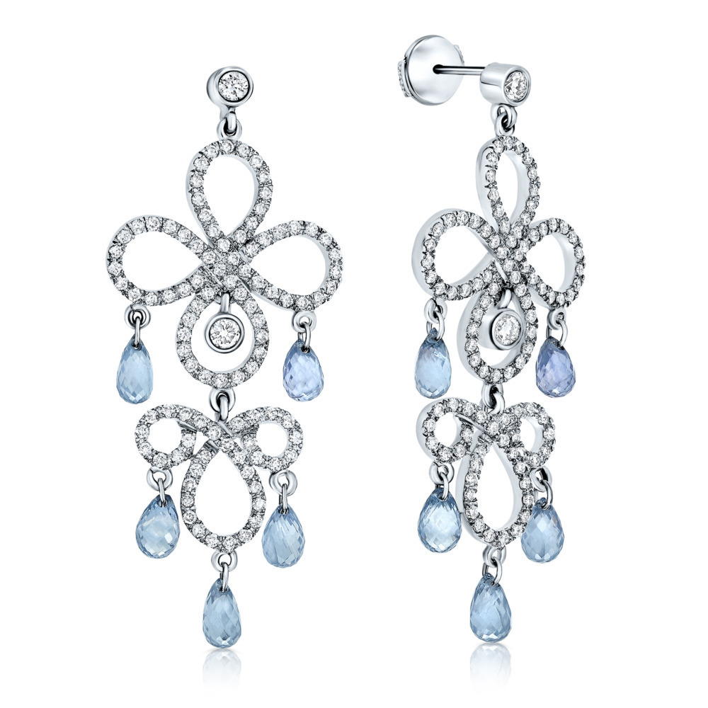 sapphire diamonds earrings