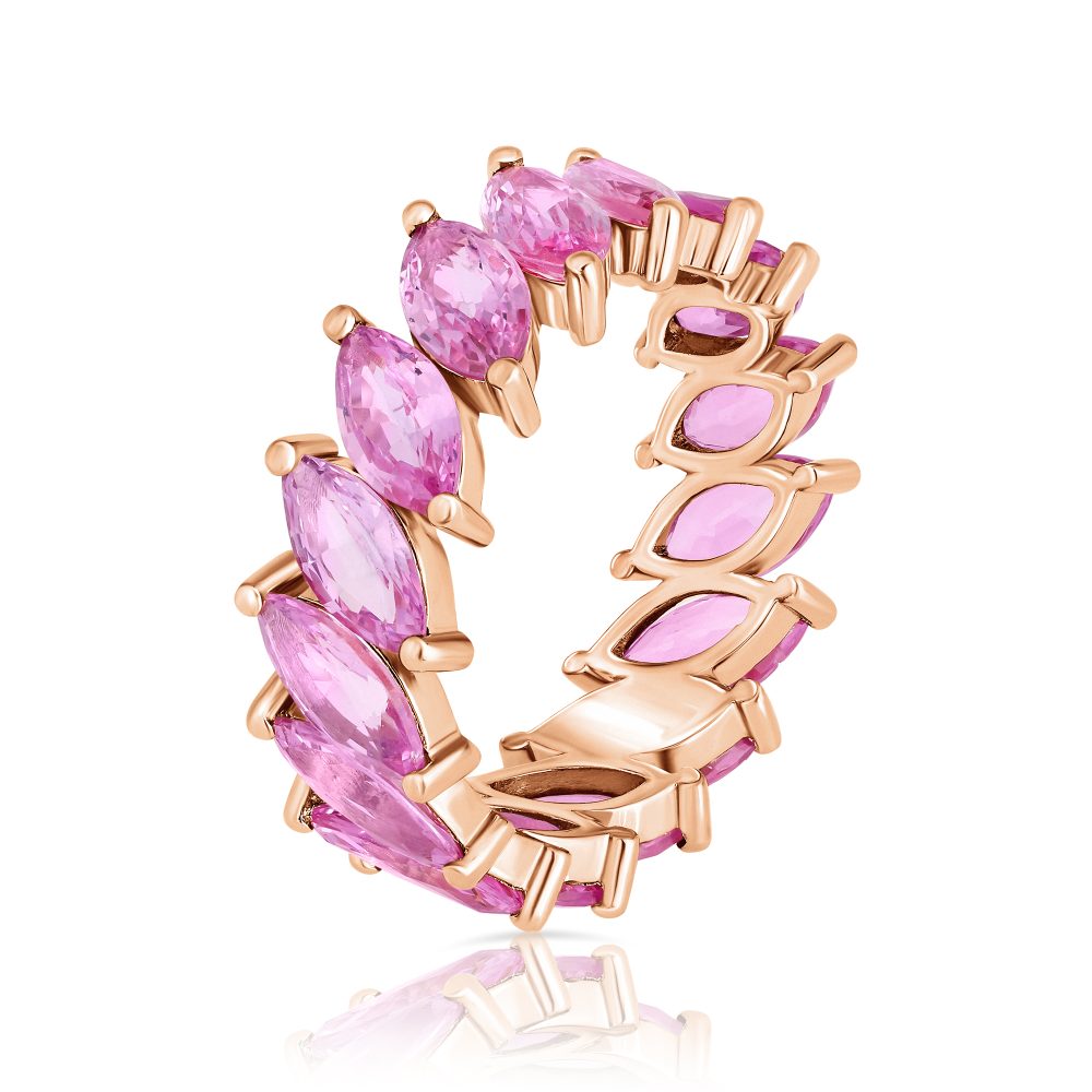 pink sapphire marquise eternity ring