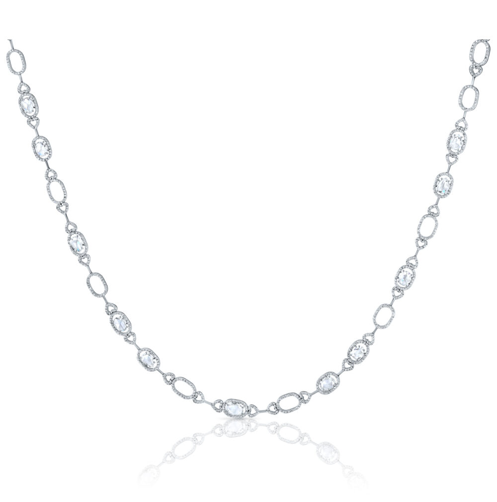 rose cut diamonds necklace