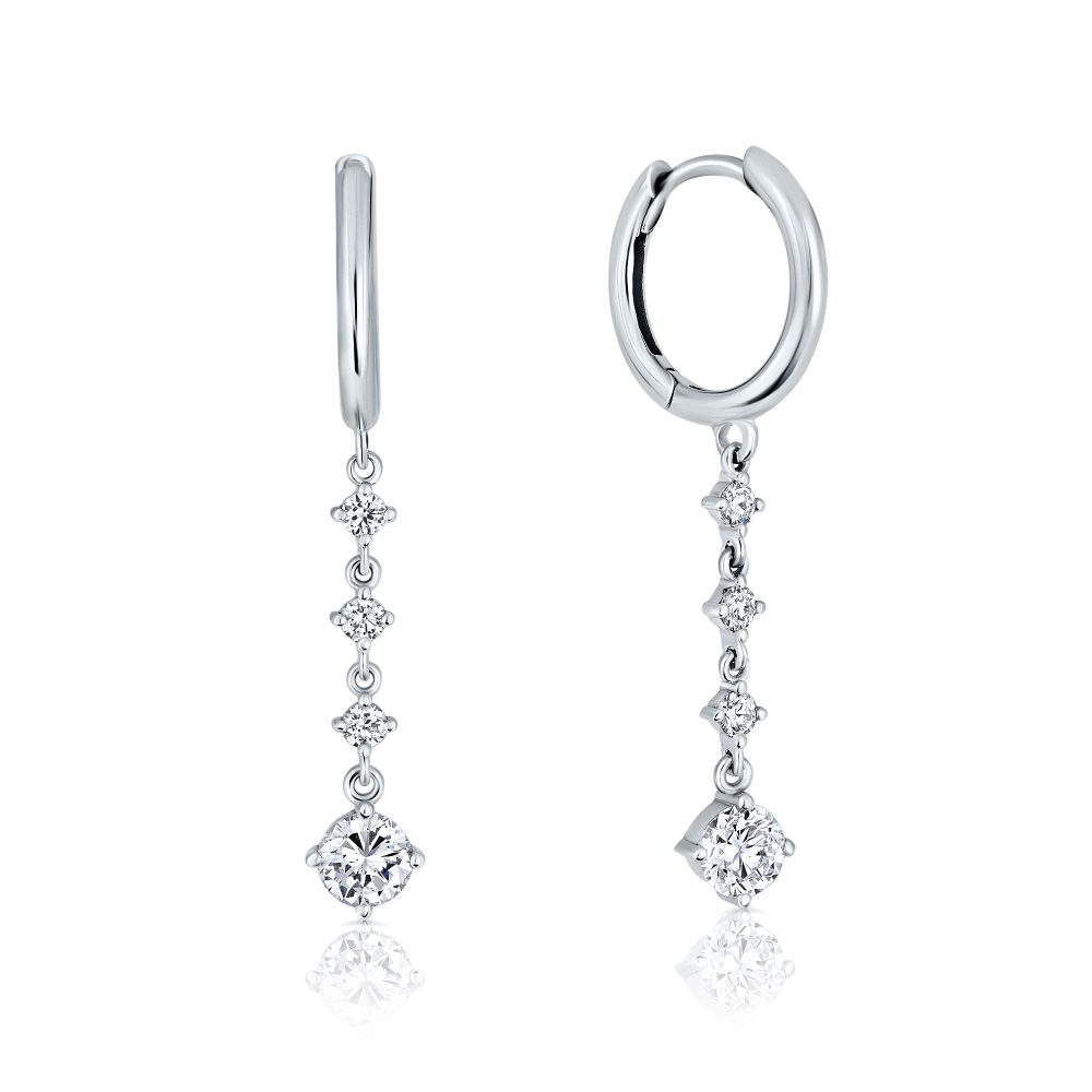 gypsy earrings with drop diamonds